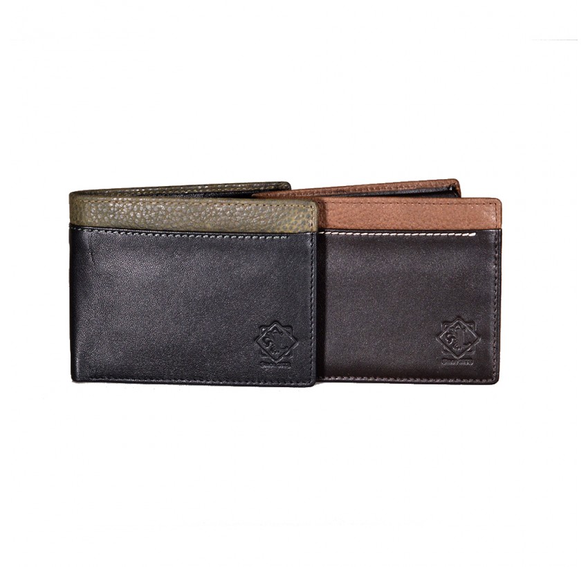 1927 Black Leather Breast Pocket Wallet